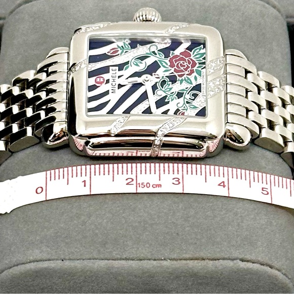 MICHELE: Deco Safari Zebra Rose Diamond Watch - Picture 12 of 12